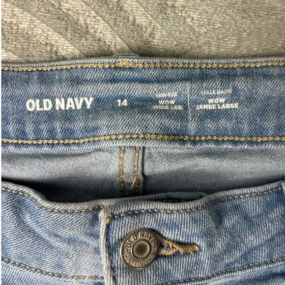 Old navy Hugh rise wide leg jeans size 14 - Picture 3 of 7